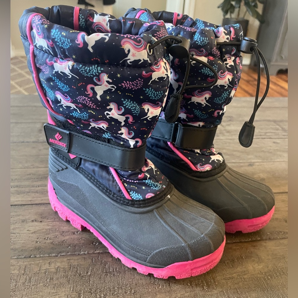 Girls Unicorn Snow Boots Size 13.5